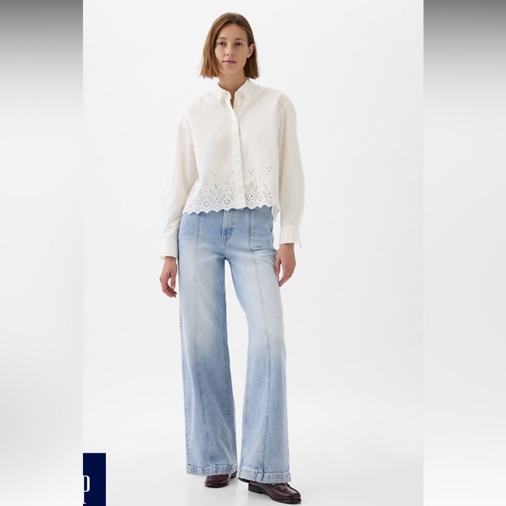 GAP High Rise Stride Wide Leg Jeans